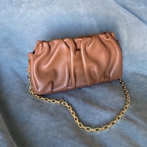 Elleme baguette bag in brown + metal chain